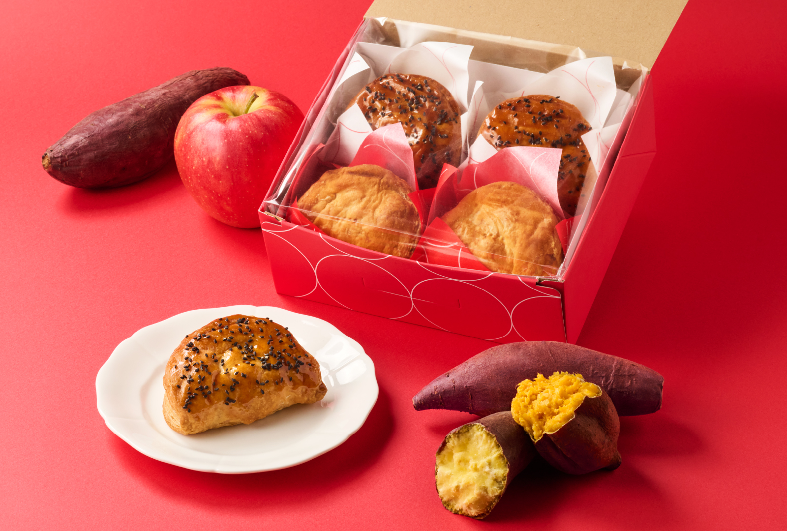 抽選で5名様にプレゼント】おいも×りんご！カスタードパイ4P BOXが